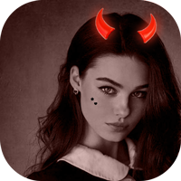 Neon Horns Devils Face Makeup Editor - Android