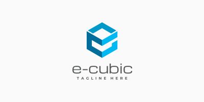 Ecube Letter E Logo
