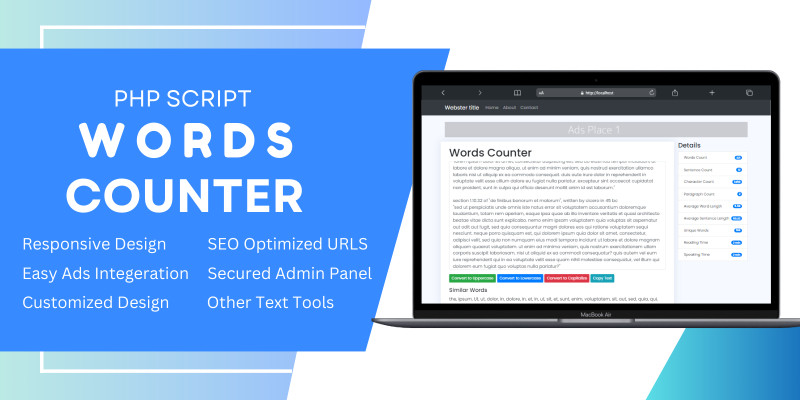 Words Counter PHP Script with Admin Panel