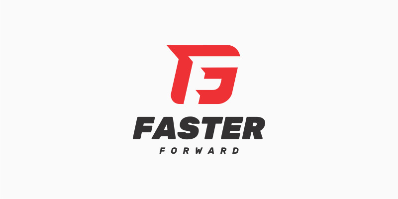 Faster Letter F G FG GF Logo