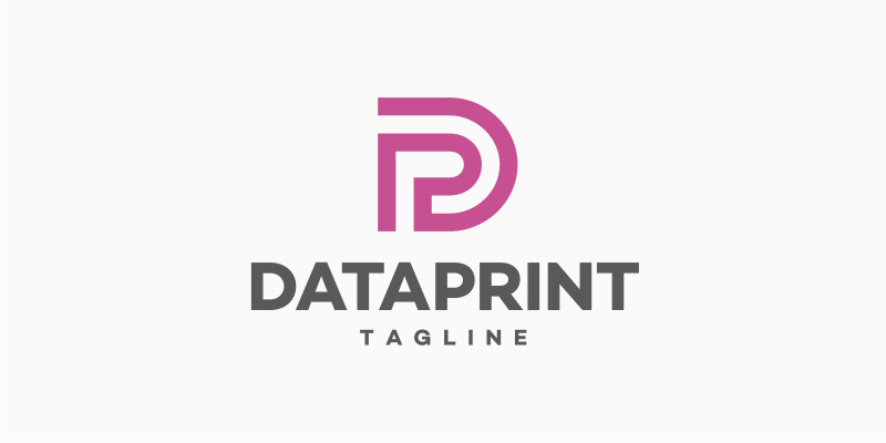 Data Print Letter D P DP PD Logo