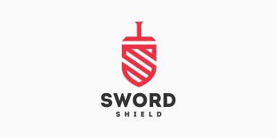 Sword Shield Letter S Logo