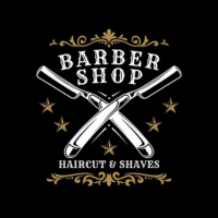 Black Brown Vintage Barber Shop Logo 