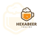 Hexagon Beer Logo Template Screenshot 1
