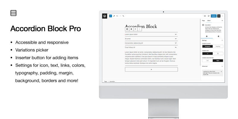 Accordion Block Pro For WordPress