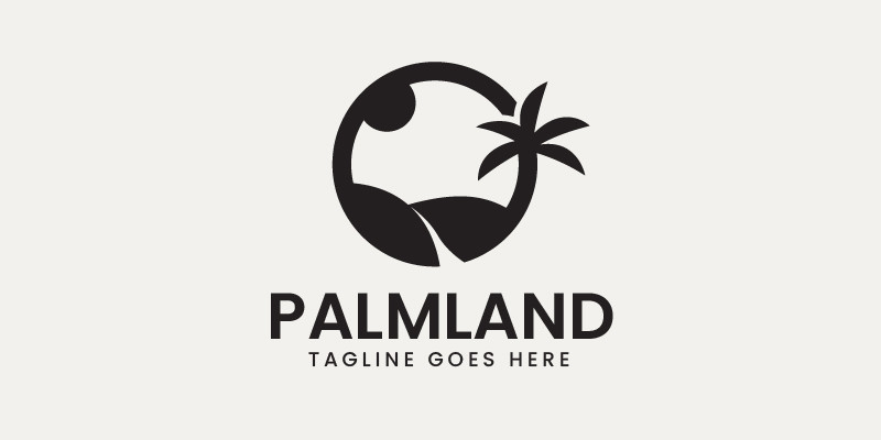 Palm Tree Landscape Logo Design