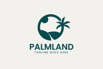 Palm Tree Landscape Logo Design Screenshot 1