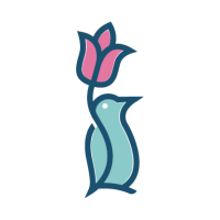 Cuter Penguins Flower Logo