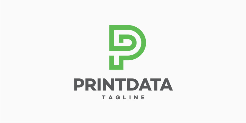 Print Data Letter P Logo