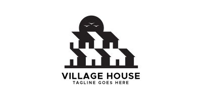Village House Town Logo Design Template