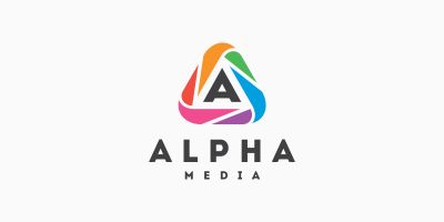 Alpha Media Letter A Logo