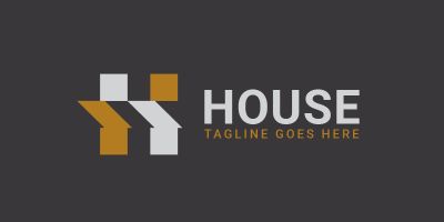 House H letter Logo Template