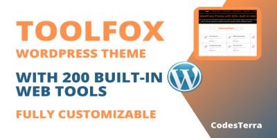 ToolFox 180 Builtin Web Tools WordPress Theme