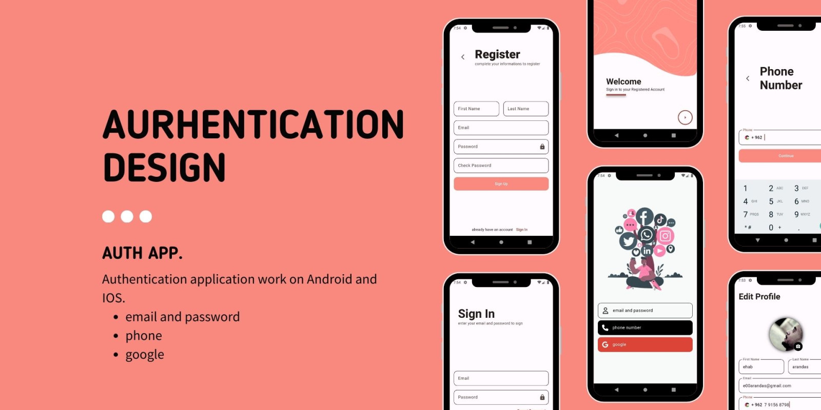 Flutter Authentication Design UI Kit by Abu00arandas | Codester