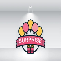 Balloons Surprise Gifts Shop Logo Template Vector