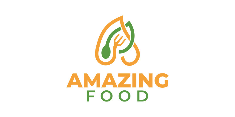 Letter A food logo 