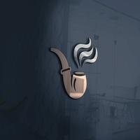 Brown Pipe With Smoke Logo Template