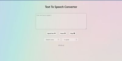 Text To Speech Convertor In JavaScript