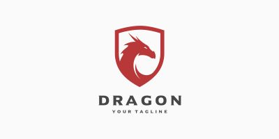 Dragon Shield Vector Logo