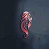 red-hair-coiffure-logo-template-vector