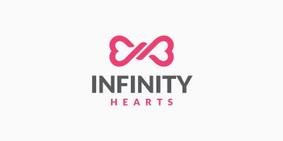Infinity Hearts Vector Logo Template