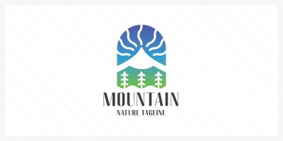 Mountain Nature Letter M Logo