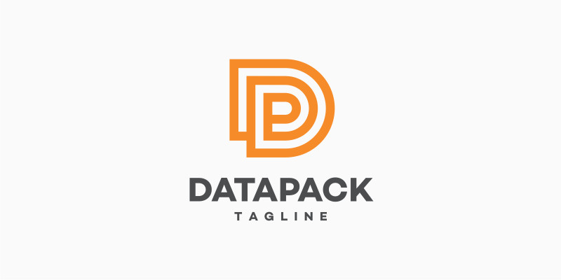 Data Pack Monogram Letter DP PD D P Logo