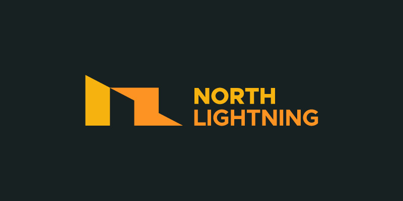 N Letter Lightning Bolt Logo Design Template