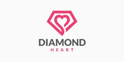 Diamond Heart Logo Template