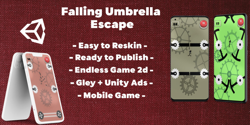Falling Umbrella Escape - Unity Template