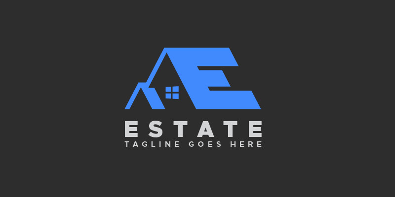 House letter E home logo design template