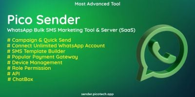 PicoSender- WhatsApp Bulk SMS Marketing Tool  