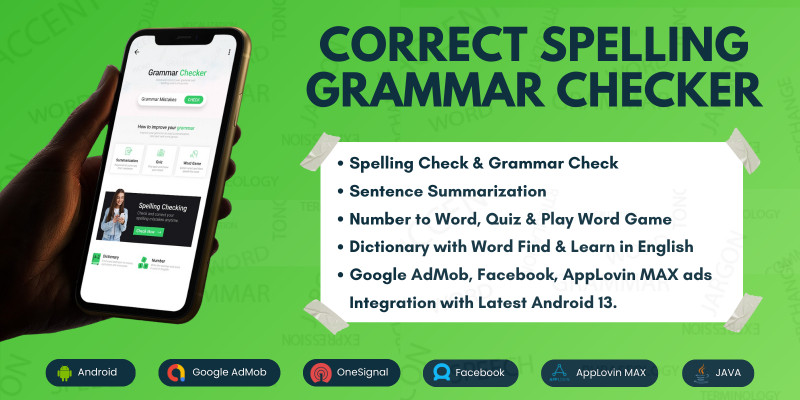 Correct Spelling Grammar Checker AdmobFacebook ads