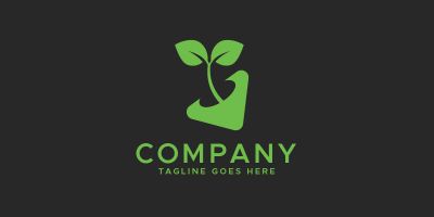 Green Garden Plant Logo Design Template