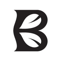 B Letter Plant Leaf Logo Design Template