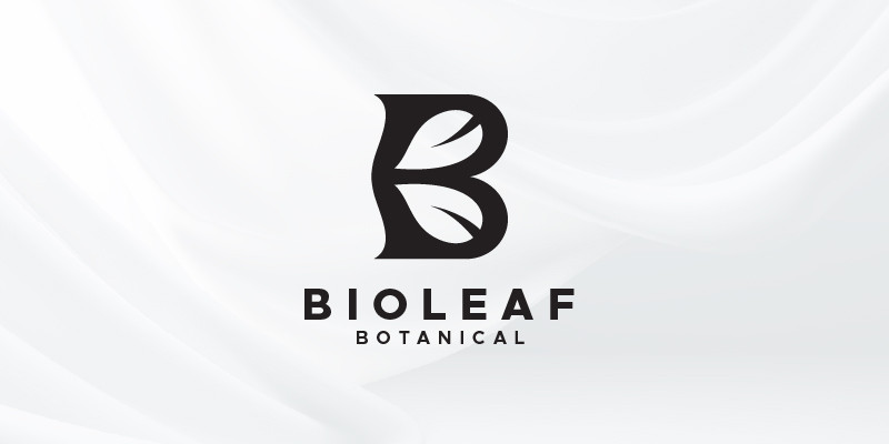 B Letter Plant Leaf Logo Design Template