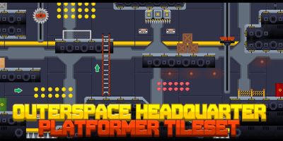 Outer Space HQ - Platformer Tileset