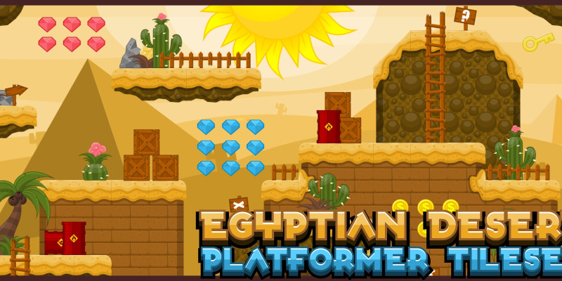 Egyptian Desert - Platformer Tileset