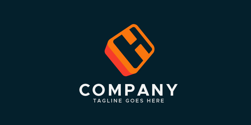 Letter H Square Unique Logo Design Template