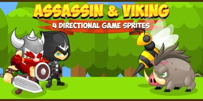 Assassin and Viking - 4 Directional Game Sprites