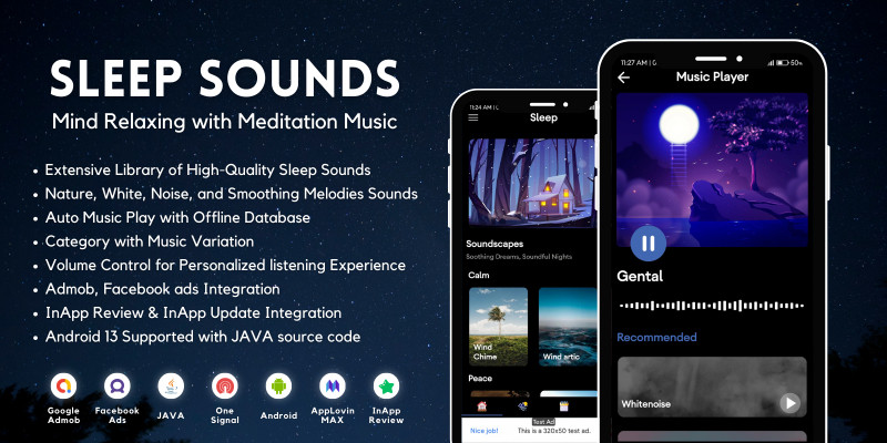 Sleep Sounds Mind Relaxing Android Source Code