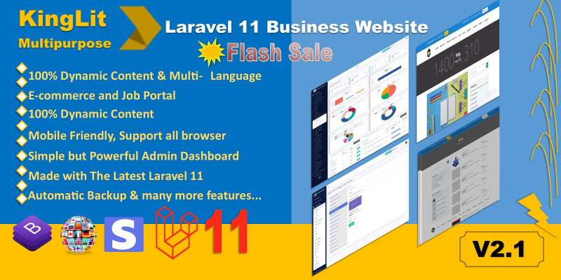 KingLit CMS Multipurpose Laravel Website