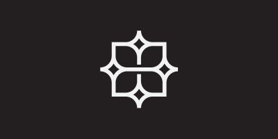 B star flower logo design template