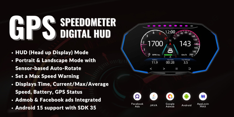 GPS Speedometer HUD Dashboard Android