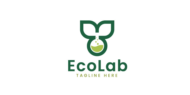 Eco Lab Natural Logo Design Template