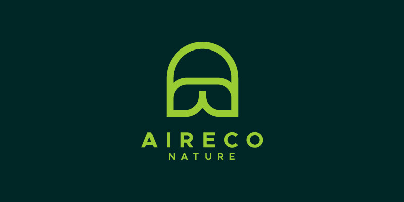 Letter A Eco Logo Design Template