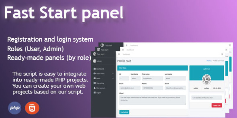 Fast Start PHP Registration and Login System