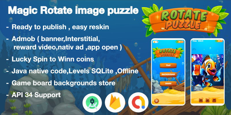 Magic Rotate Image Puzzle Game - Android Studio 