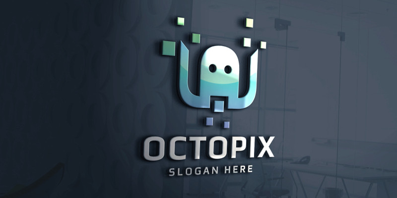 Octopus Pixel Logo Template