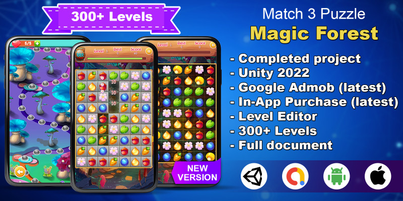 Magic Forest-Match 3 Puzzle - Unity Project